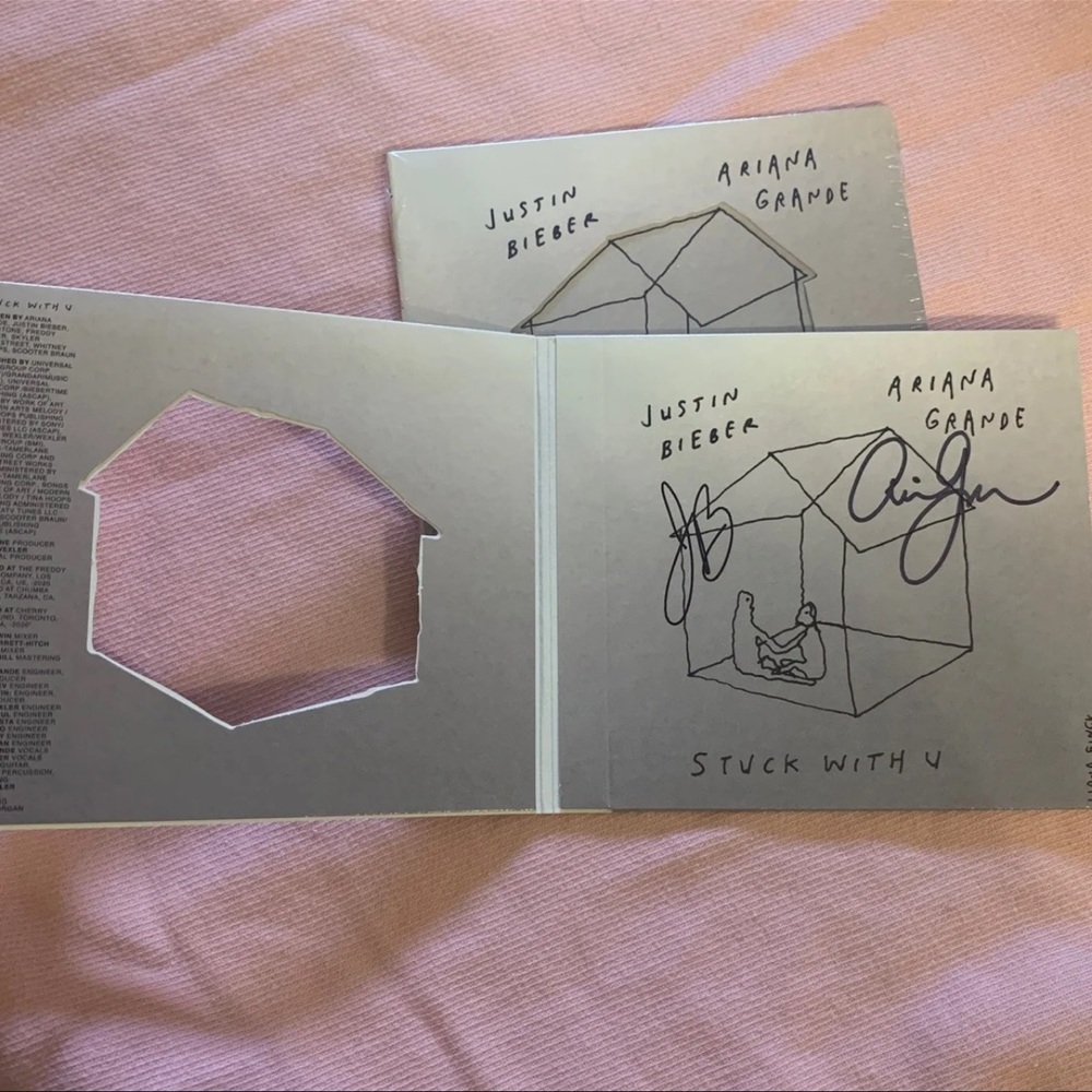 Justin Bieber + Ariana Grande Signed CD